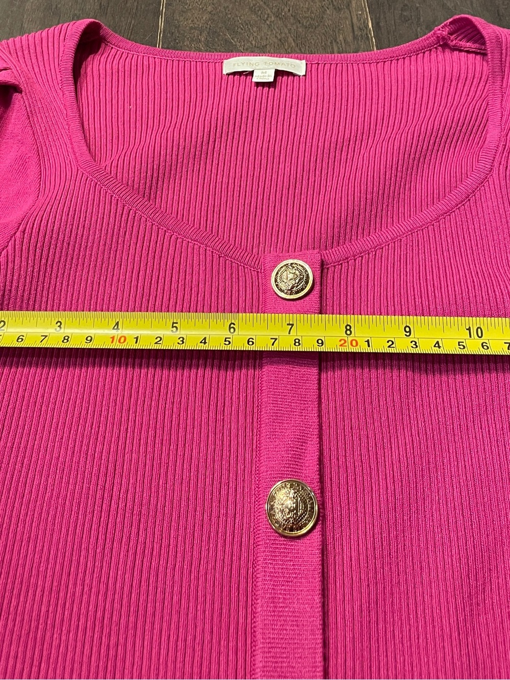Flying Tomato Knit Holding It Down Sweater Mini Dress Hot Pink Puff Sleeve M - Picture 5 of 9